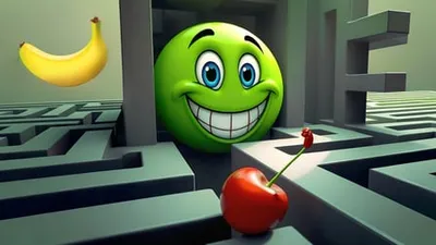 Smiley in the maze banner